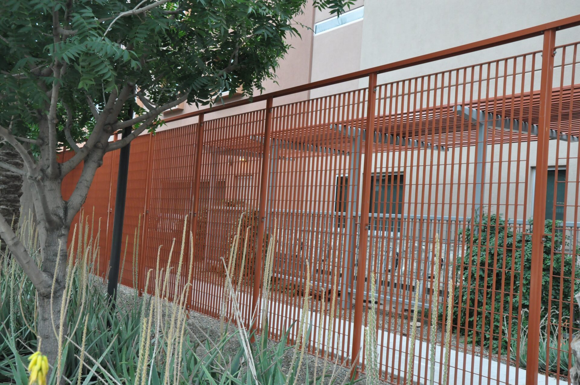 Powder coated Opus10 fencing providing exterior of dormitory