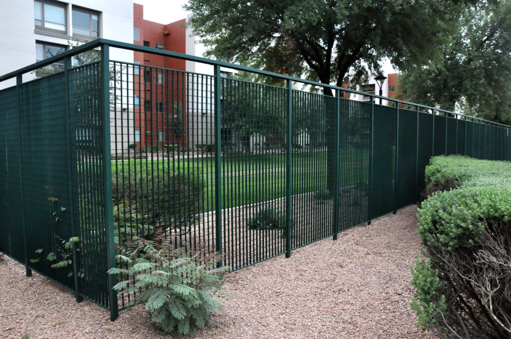 Opus20 Panels used as fencing with square tube posts