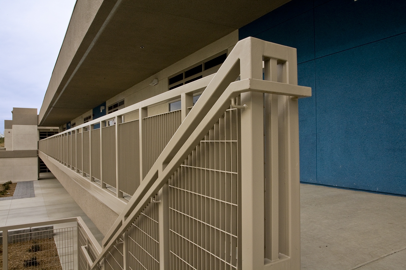 Opus30 railing and stair infill with powder coated finish