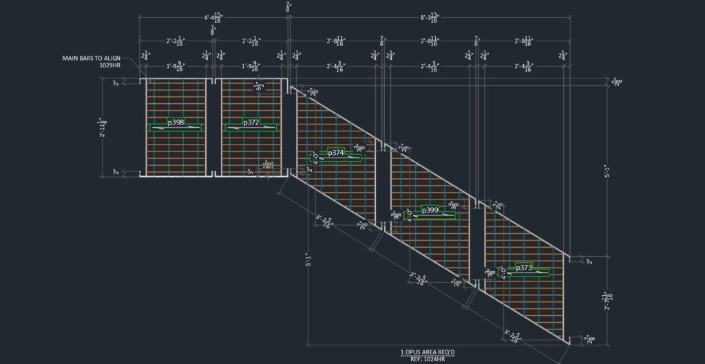 Schreenshot of CAD file for Opus10 Stair Layout